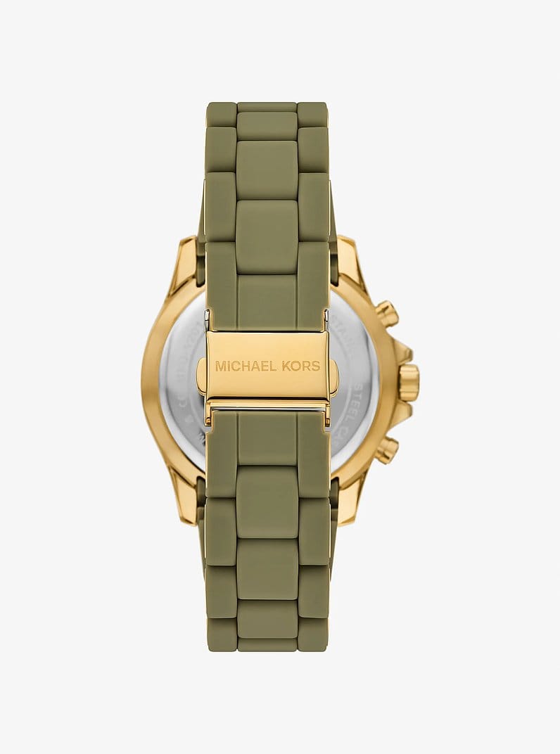 Oversized Everest Pavé Gold-Tone and Silicone Watch