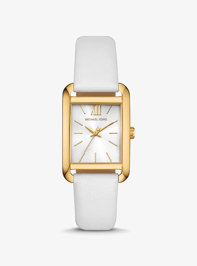 Petite Monroe Gold-Tone and Leather Watch