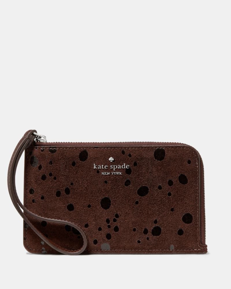 Lucy Suede Dots Small Wristlet
