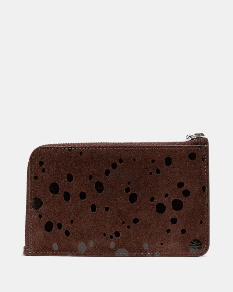 Lucy Suede Dots Small Wristlet