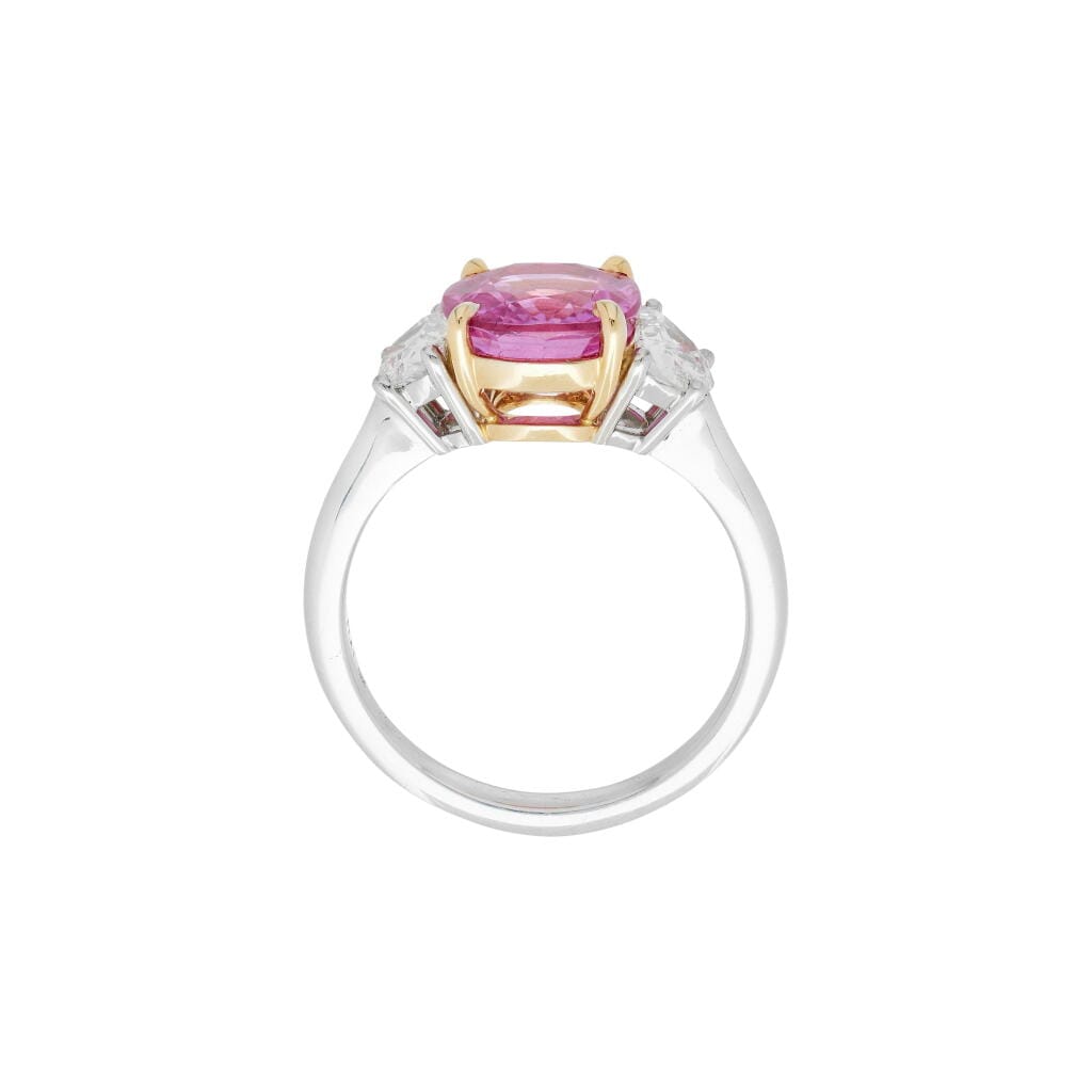 Platinum, Gold, 3.47ct Madagadscar Pink Sapphire and Diamond Ring