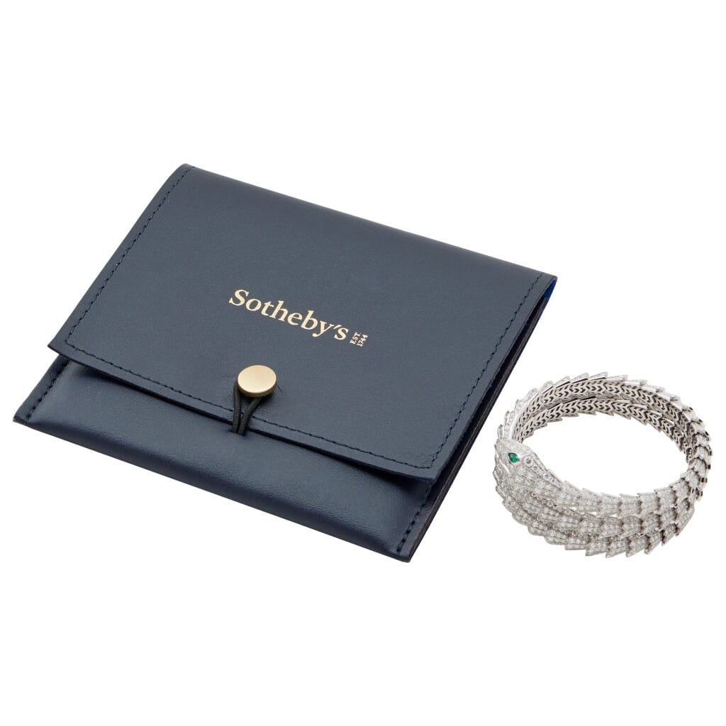 White Gold, Emerald and Diamond Serpenti Bracelet