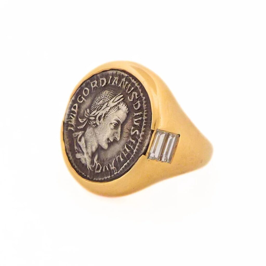 Gold and Ancient Coin Monete Ring