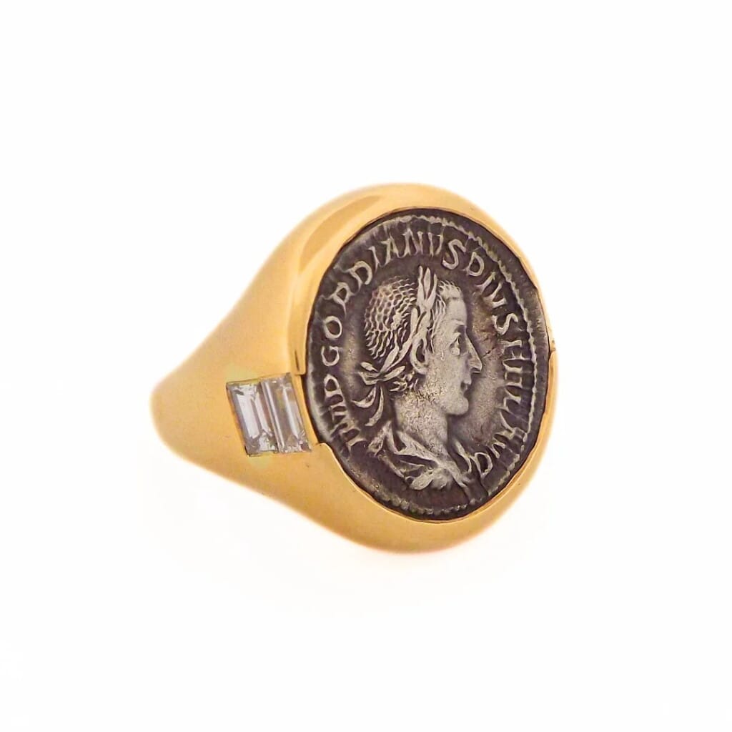 Gold and Ancient Coin Monete Ring