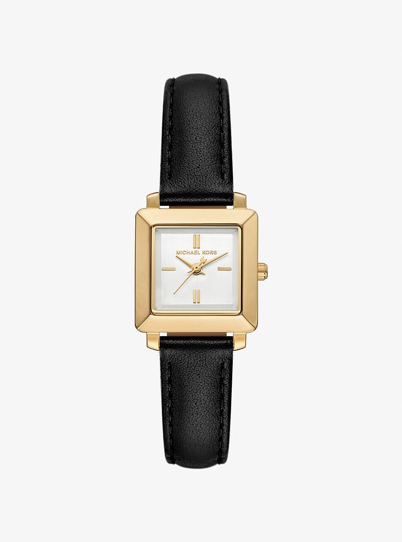 Mini Gwynn Gold-Tone and Leather Watch