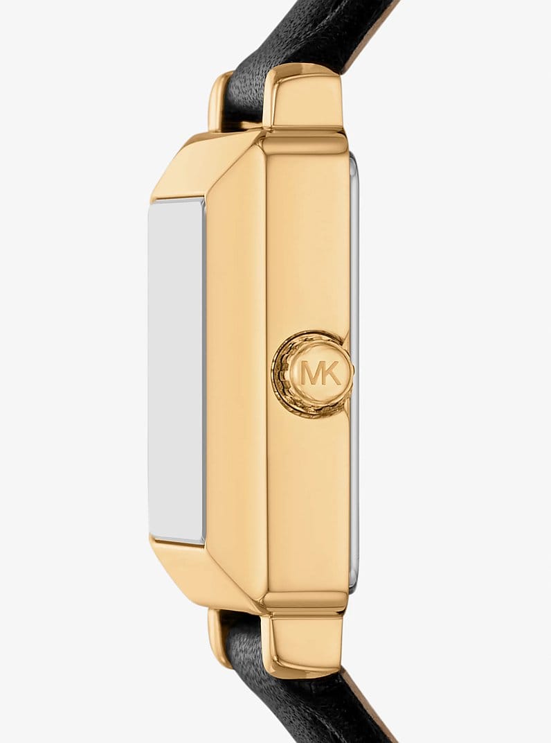 Mini Gwynn Gold-Tone and Leather Watch