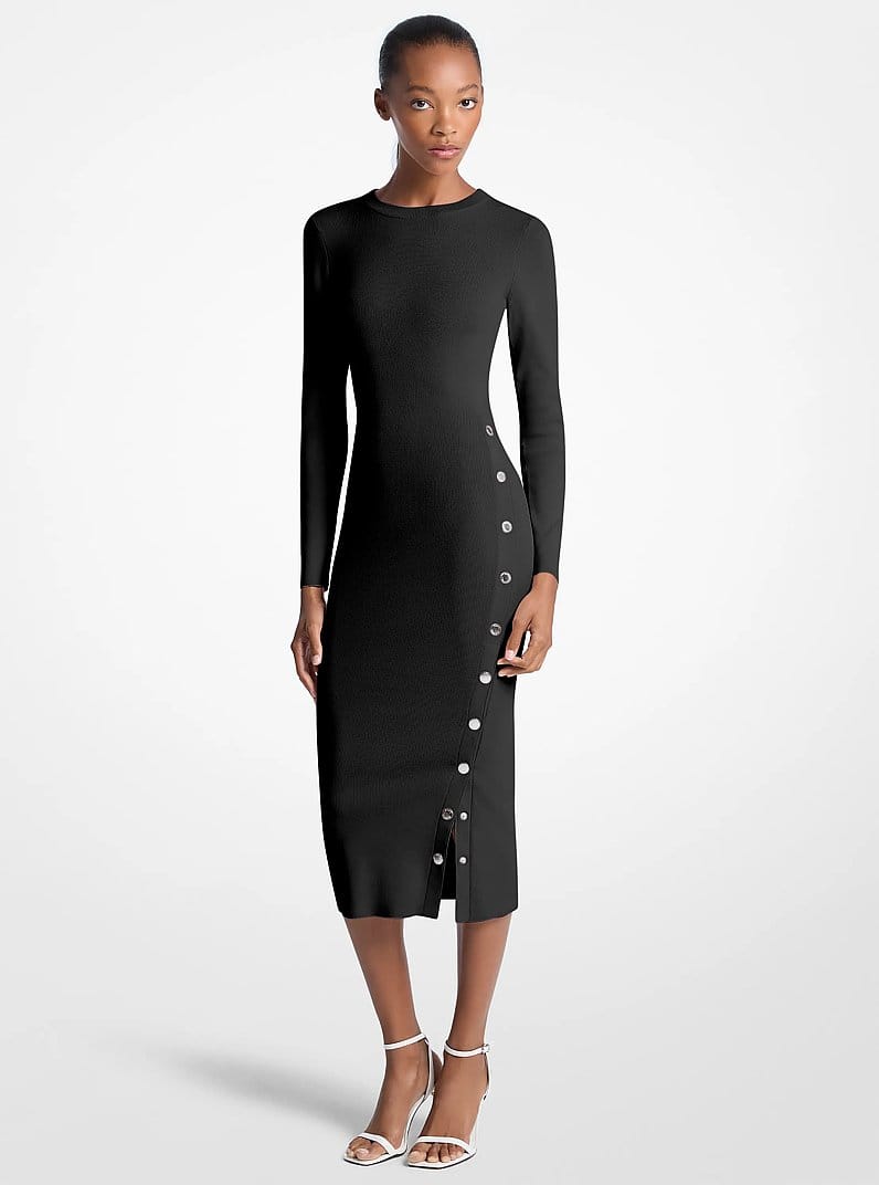 Viscose Blend Snap Dress