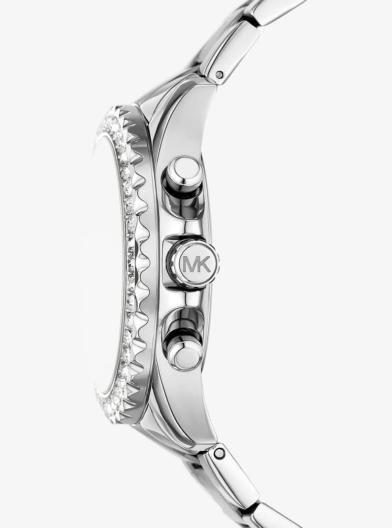 Oversized Everest Pavé Silver-Tone Watch