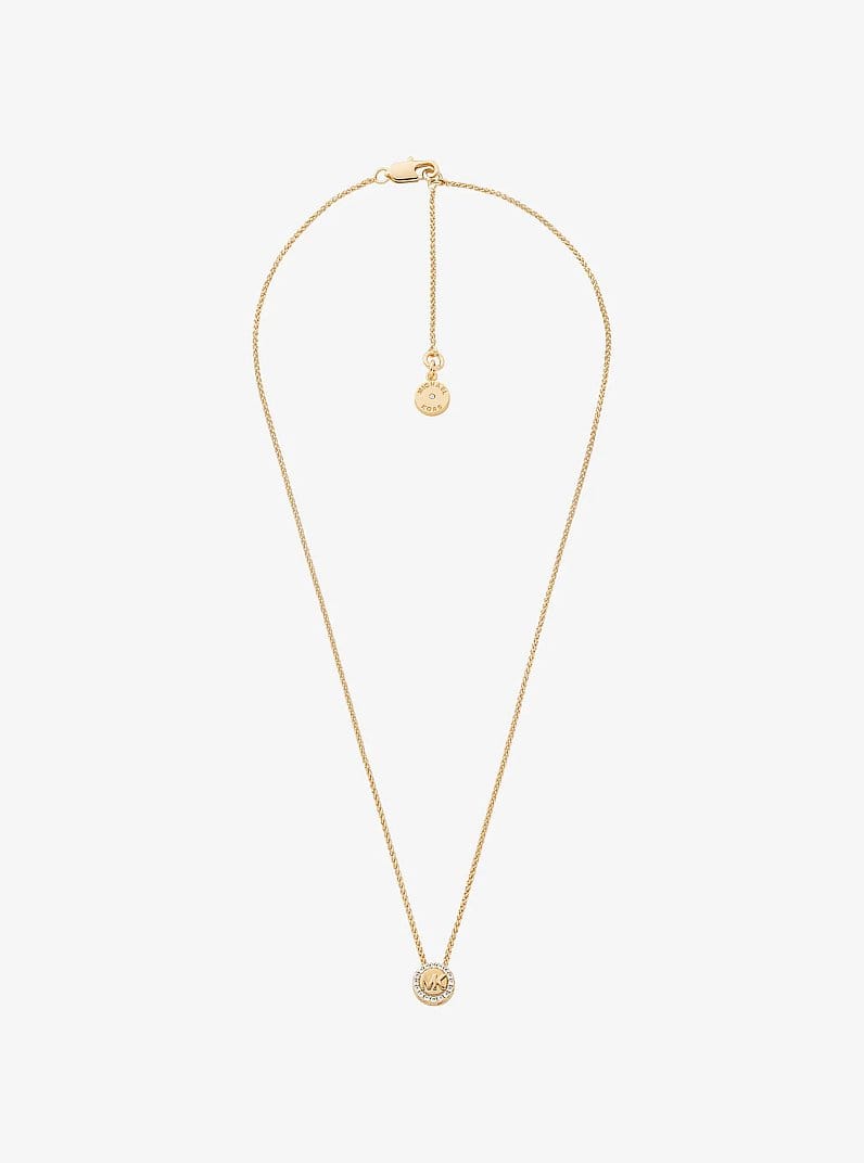 Pavé Logo Pendant Necklace