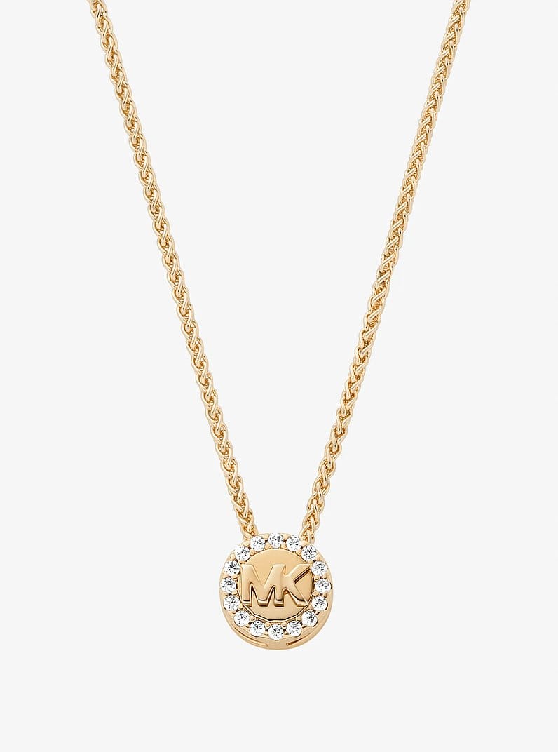 Pavé Logo Pendant Necklace