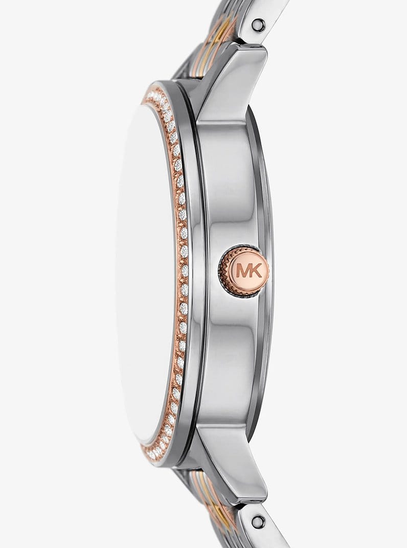 Melissa Pavé Tri-Tone Watch