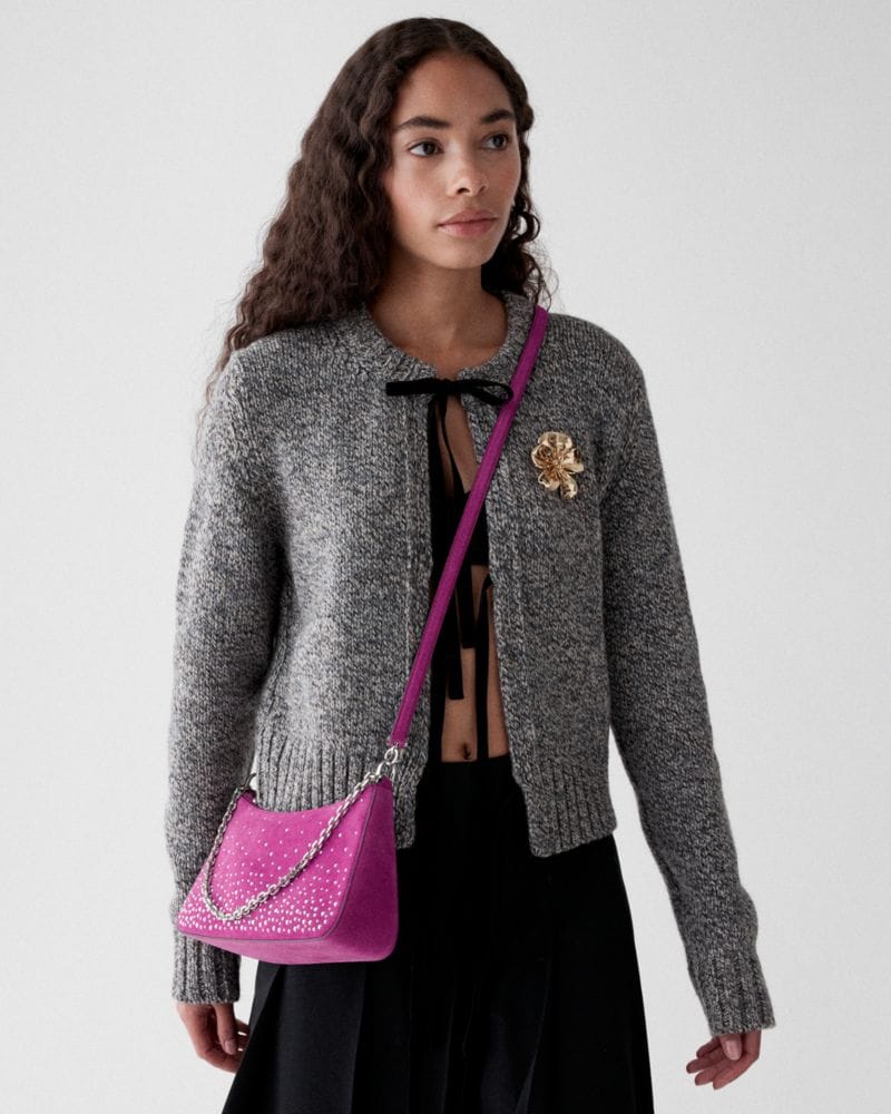 Margot Studded Suede Shoulder Bag