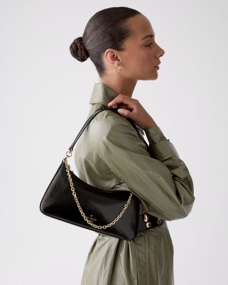 Margot Shiny Leather Shoulder Bag