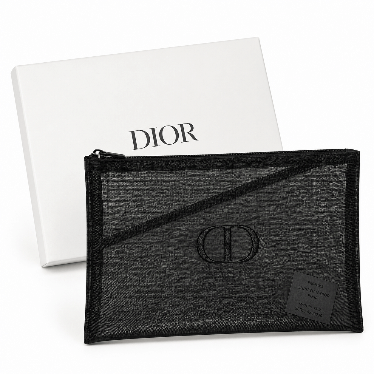 Dior Beauty Black Mesh Make Up Cosmetics Clutch Bag Travel Accessories Pouch New