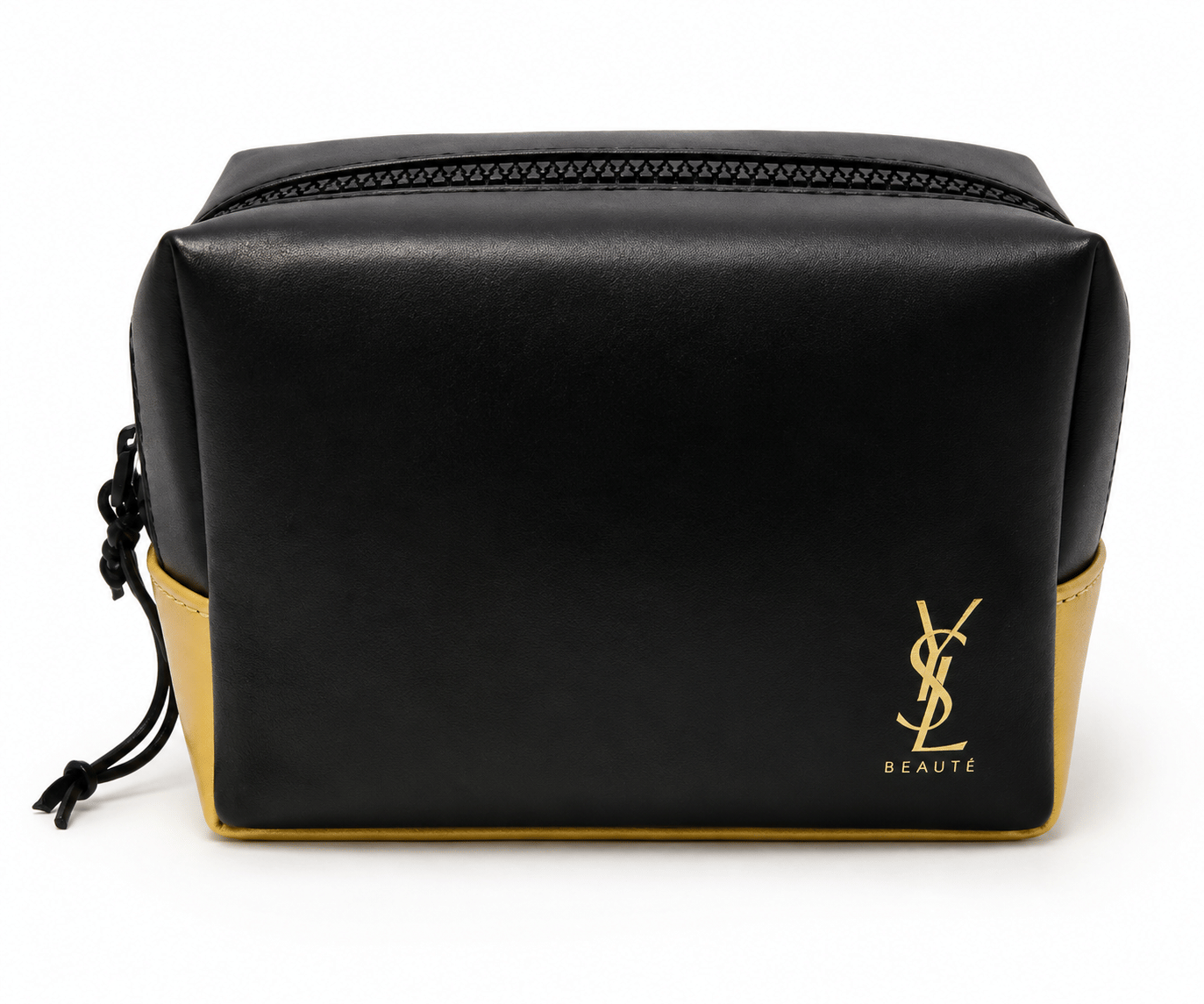 Yves Saint Lauren Beaute YSL black gold Makeup cosmetic Bag Pouch case clutch