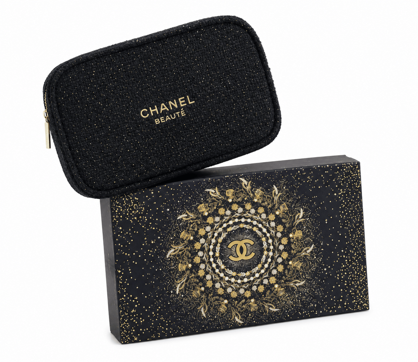 Chanel Makeup Bag VIP Gift Quilted Cosmetic Pouch Ladies Toiletry Case New