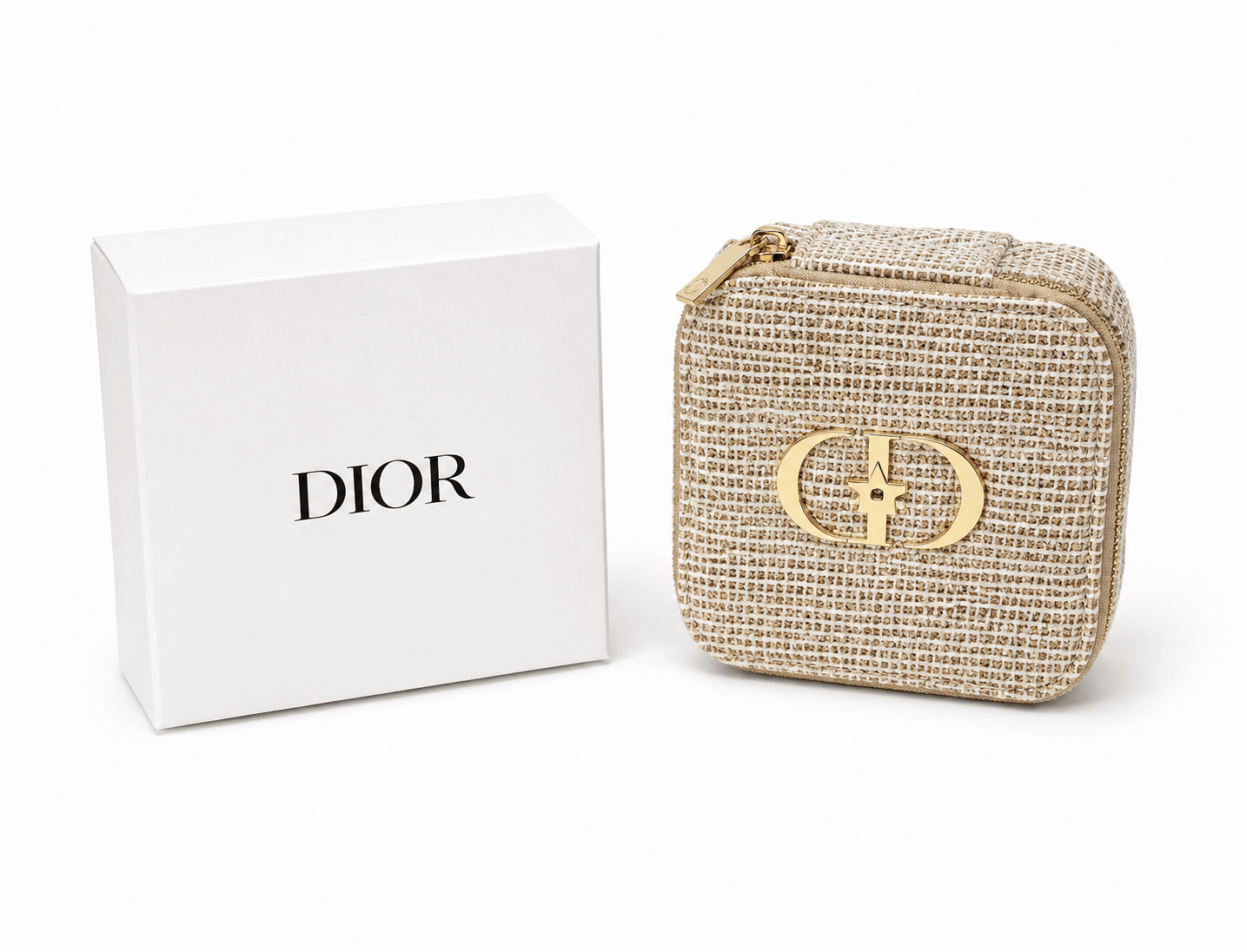 Christian Dior Golden Logo Travel Jewellery Case With Mirror – (Rare VIP Gift)