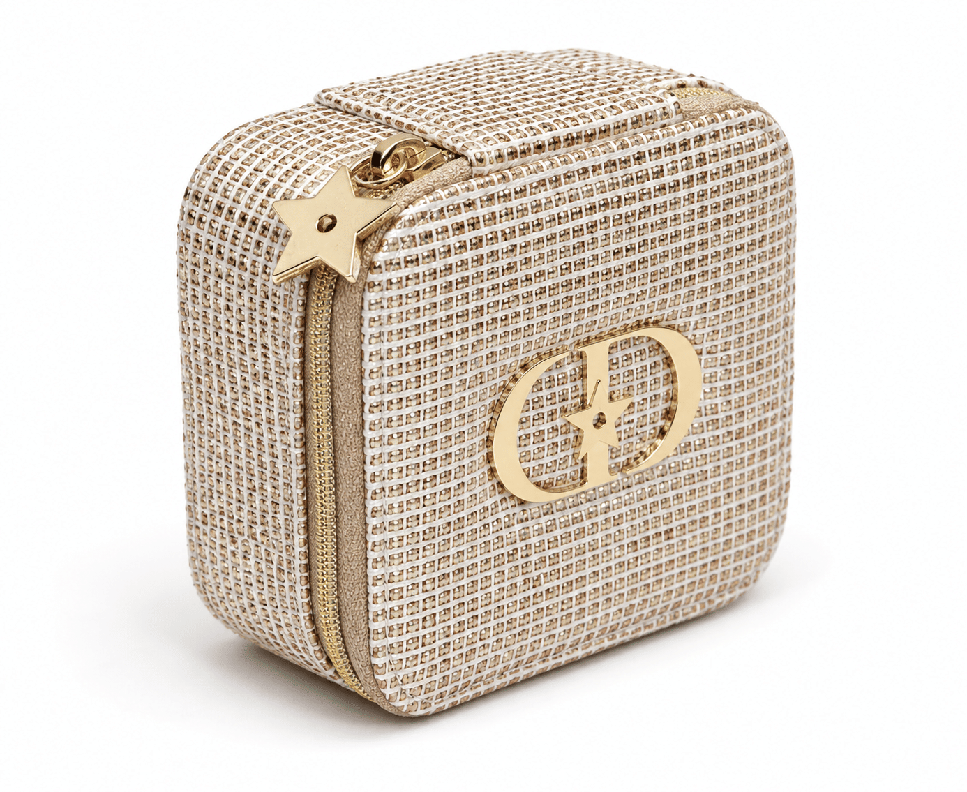 Christian Dior Golden Logo Travel Jewellery Case With Mirror – (Rare VIP Gift)