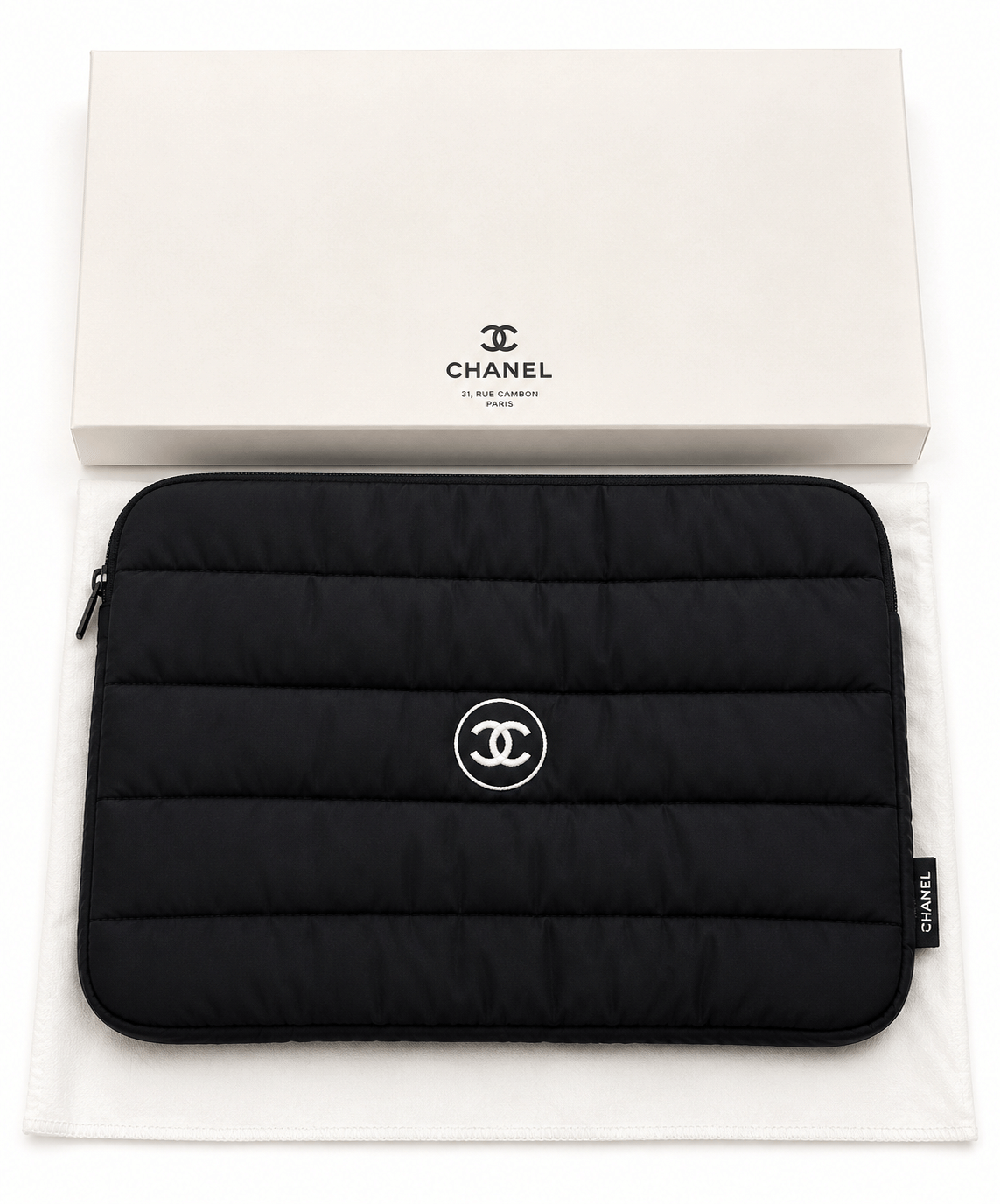 CHANEL Beauté VIP Gift Black Quilted Laptop Case