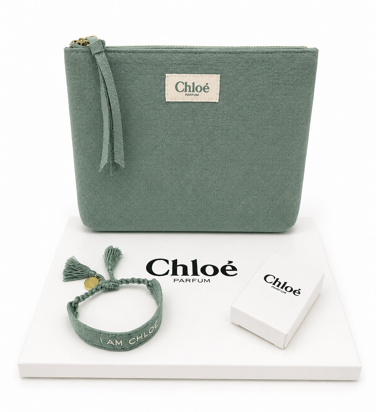 Green Chloe Makeup Bag Set