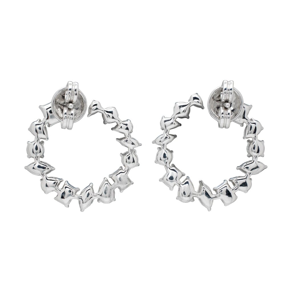 White Gold and 4.10ctw Fancy Cut Diamond Earrings