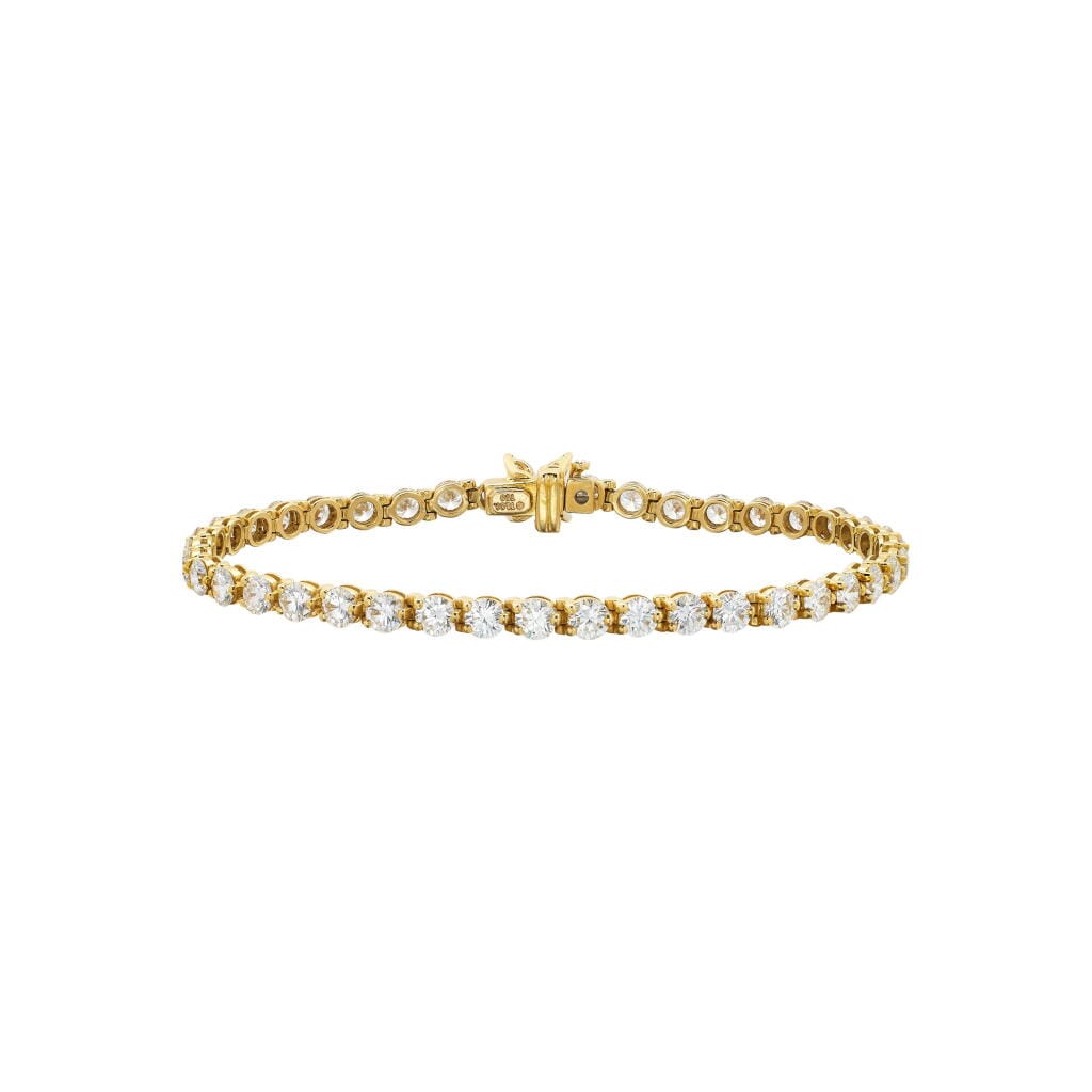 Gold and 6.70ctw Round Brilliant Cut Diamond Victoria Tennis Bracelet