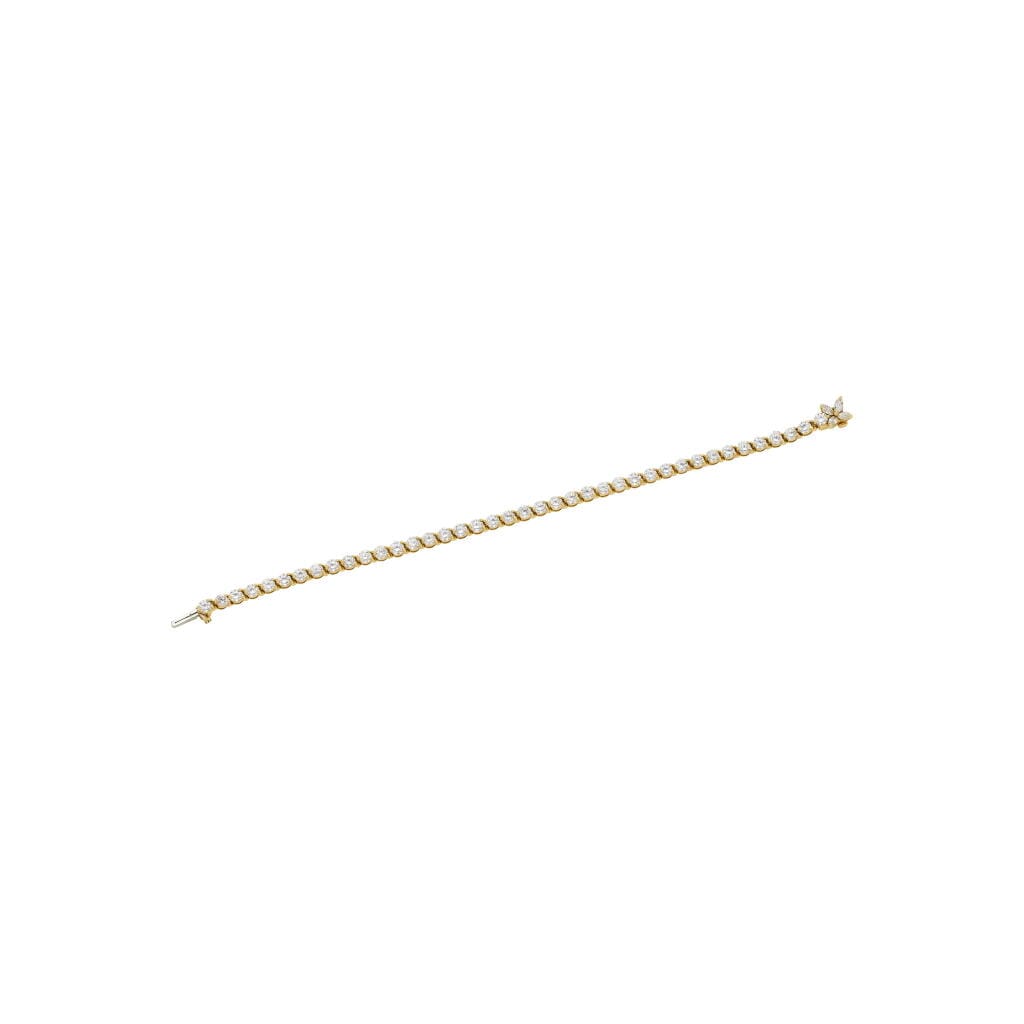 Gold and 6.70ctw Round Brilliant Cut Diamond Victoria Tennis Bracelet