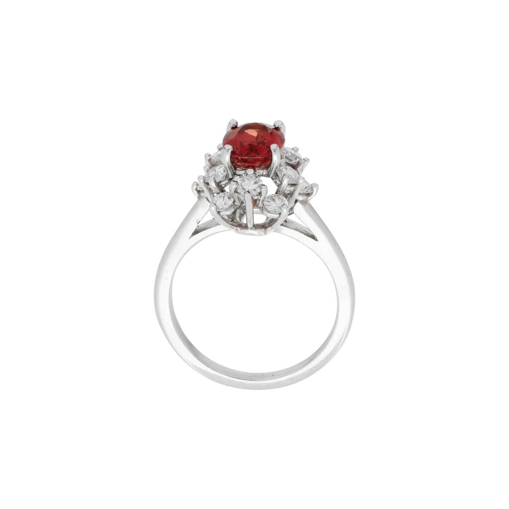 Vintage Platinum, 1.40ct Garnet and Diamond Ring