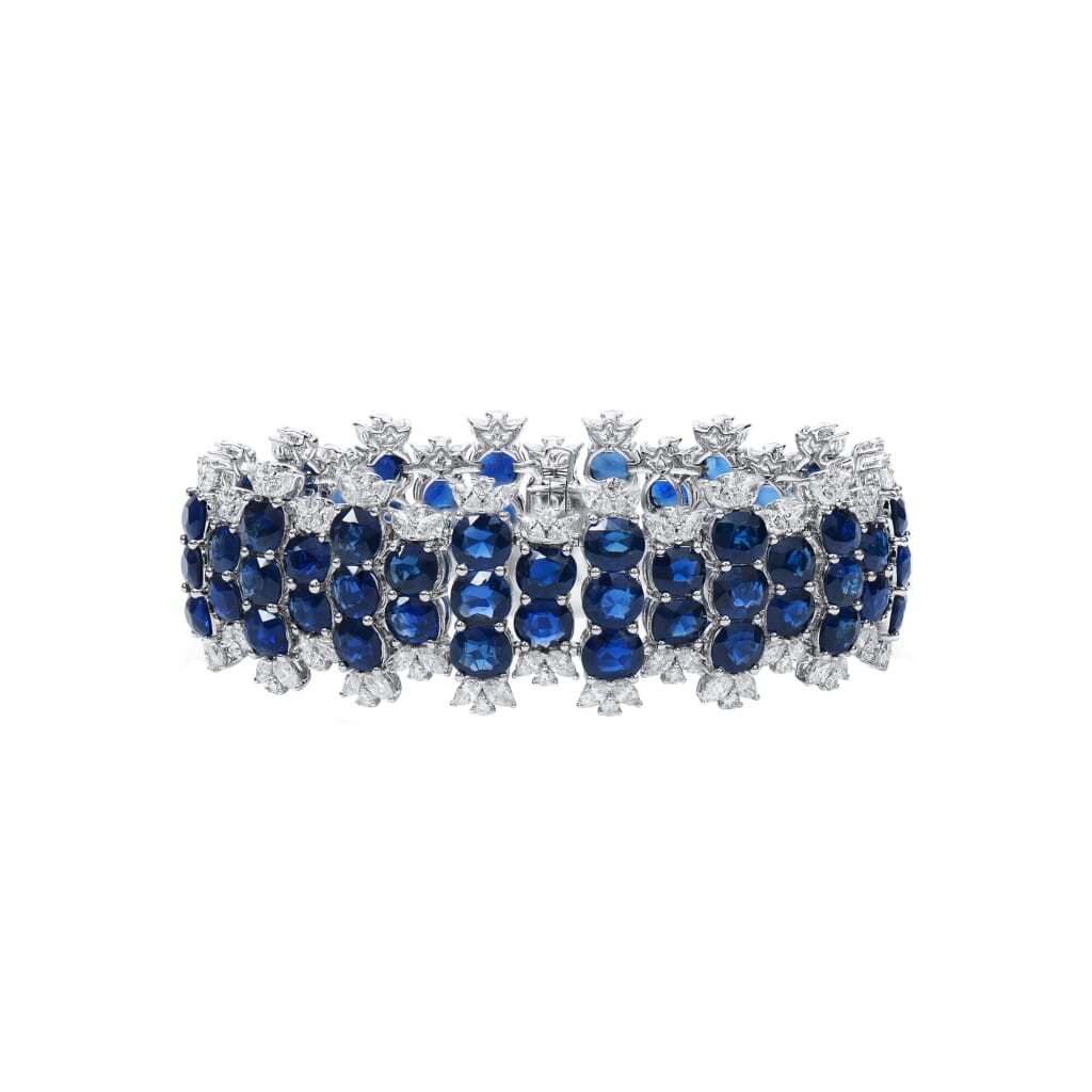 White Gold, 34.90ctw Sapphire and Diamond Bracelet