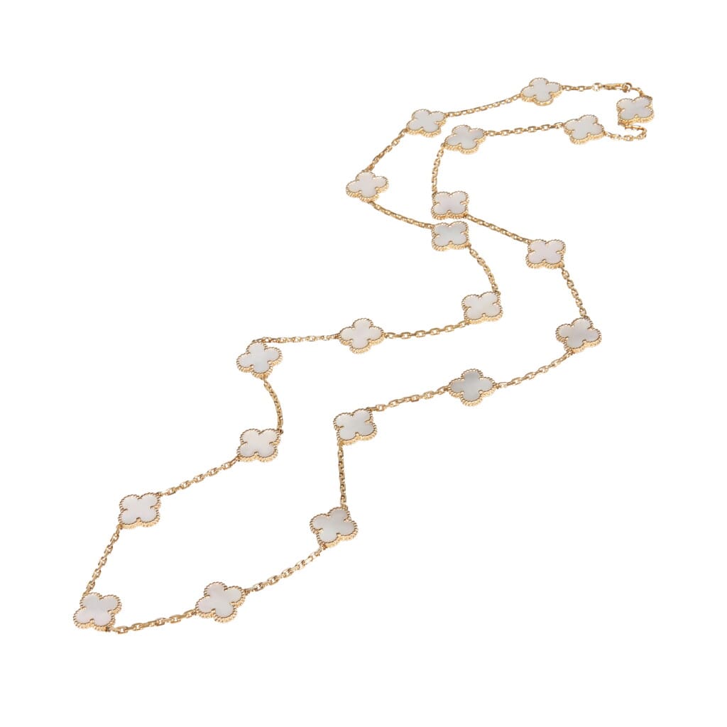 Gold and Mother of Pearl 20 Motifs Vintage Alhambra Necklace