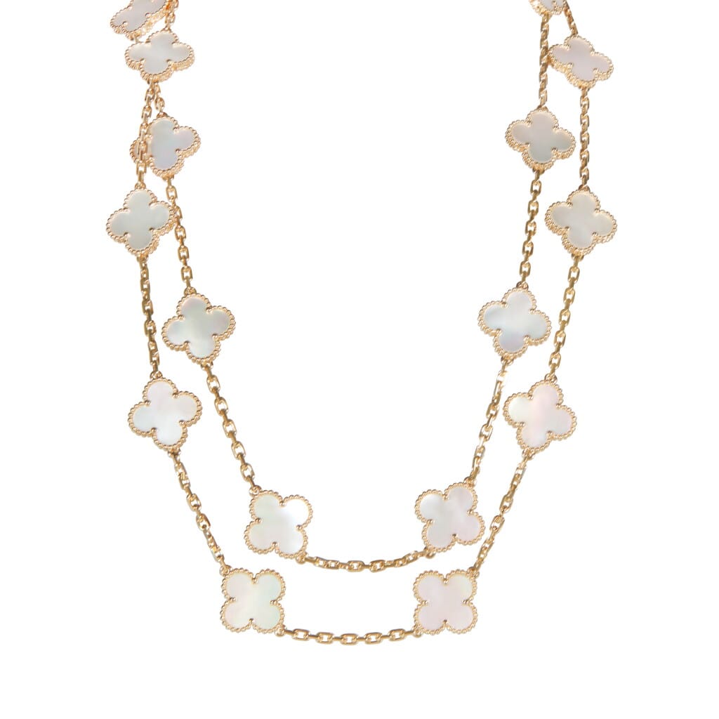 Gold and Mother of Pearl 20 Motifs Vintage Alhambra Necklace