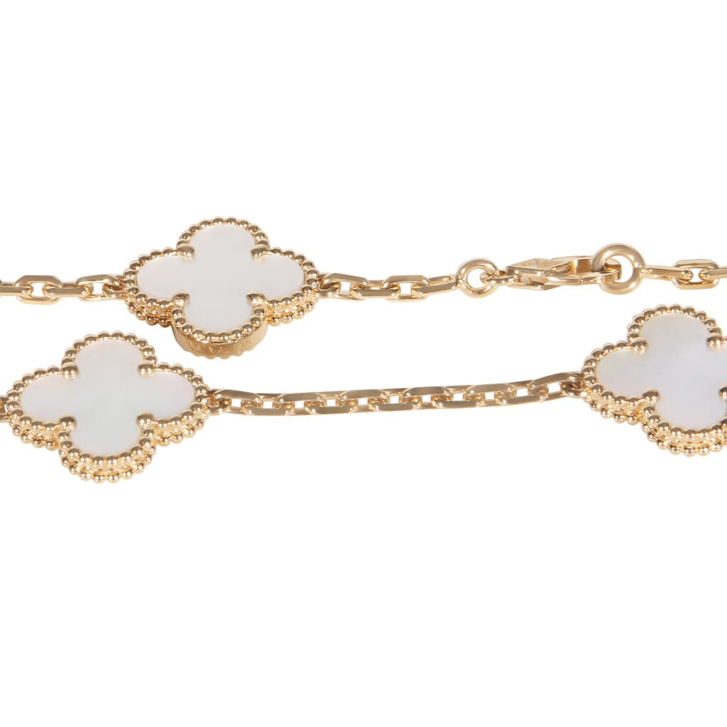 Gold and Mother of Pearl 20 Motifs Vintage Alhambra Necklace