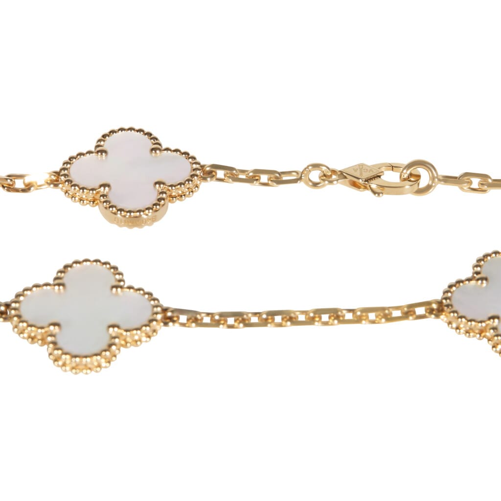 Gold and Mother of Pearl 20 Motifs Vintage Alhambra Necklace