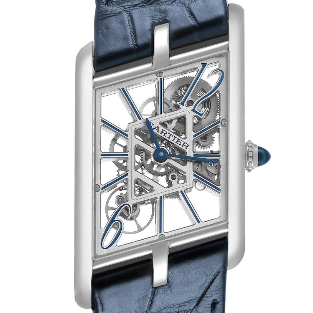 Prive Tank Asymetrique (Reference WHTA0012). A 47.17mm platinum manual wind wristwatch.