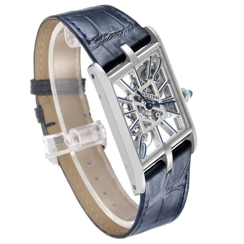 Prive Tank Asymetrique (Reference WHTA0012). A 47.17mm platinum manual wind wristwatch.