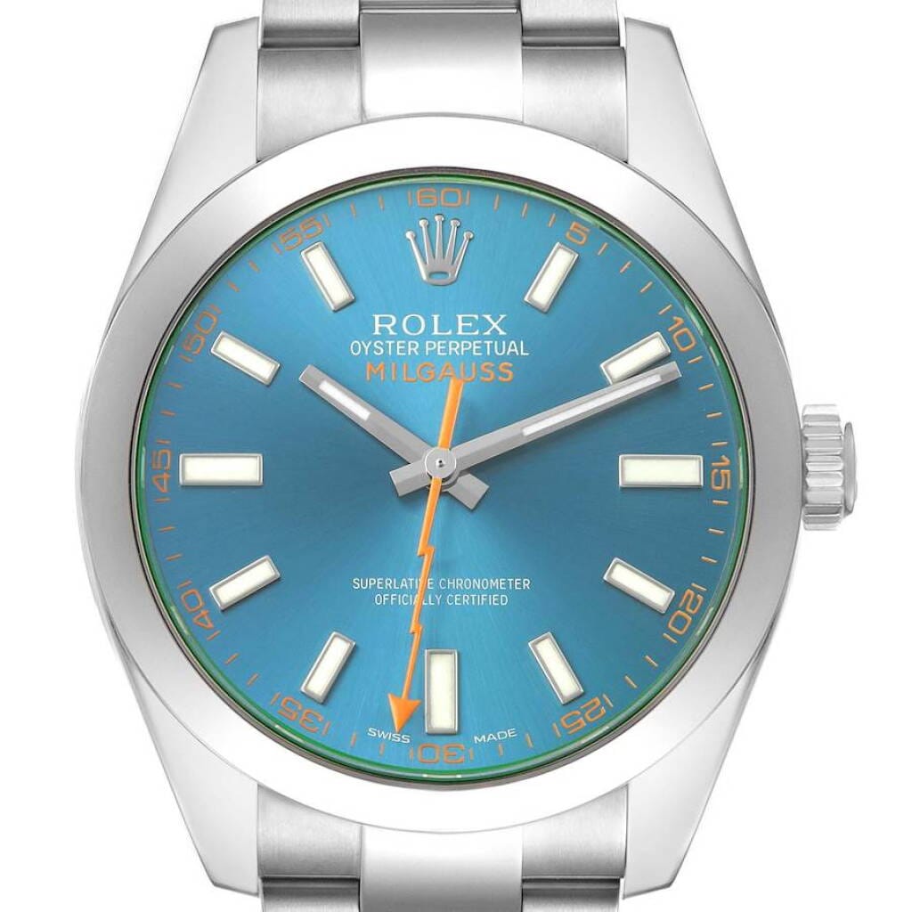 Milgauss 'Z-Blue' (Reference 116400GV). A 40mm stainless steel automatic wristwatch. 2018