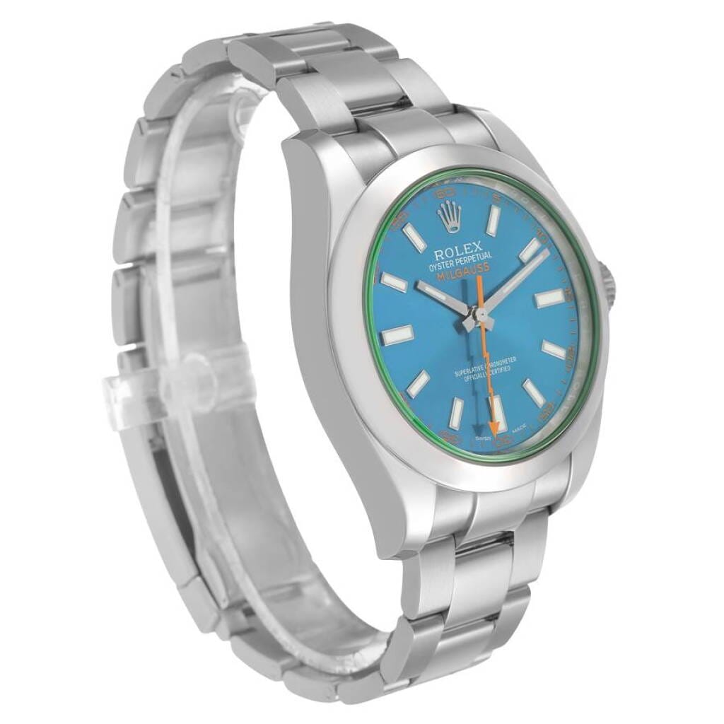 Milgauss 'Z-Blue' (Reference 116400GV). A 40mm stainless steel automatic wristwatch. 2018