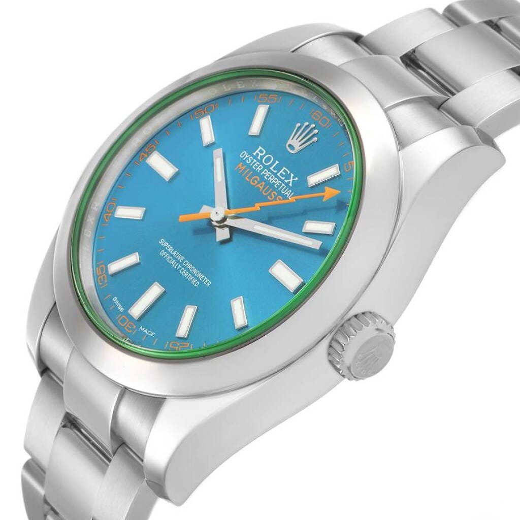 Milgauss 'Z-Blue' (Reference 116400GV). A 40mm stainless steel automatic wristwatch. 2018