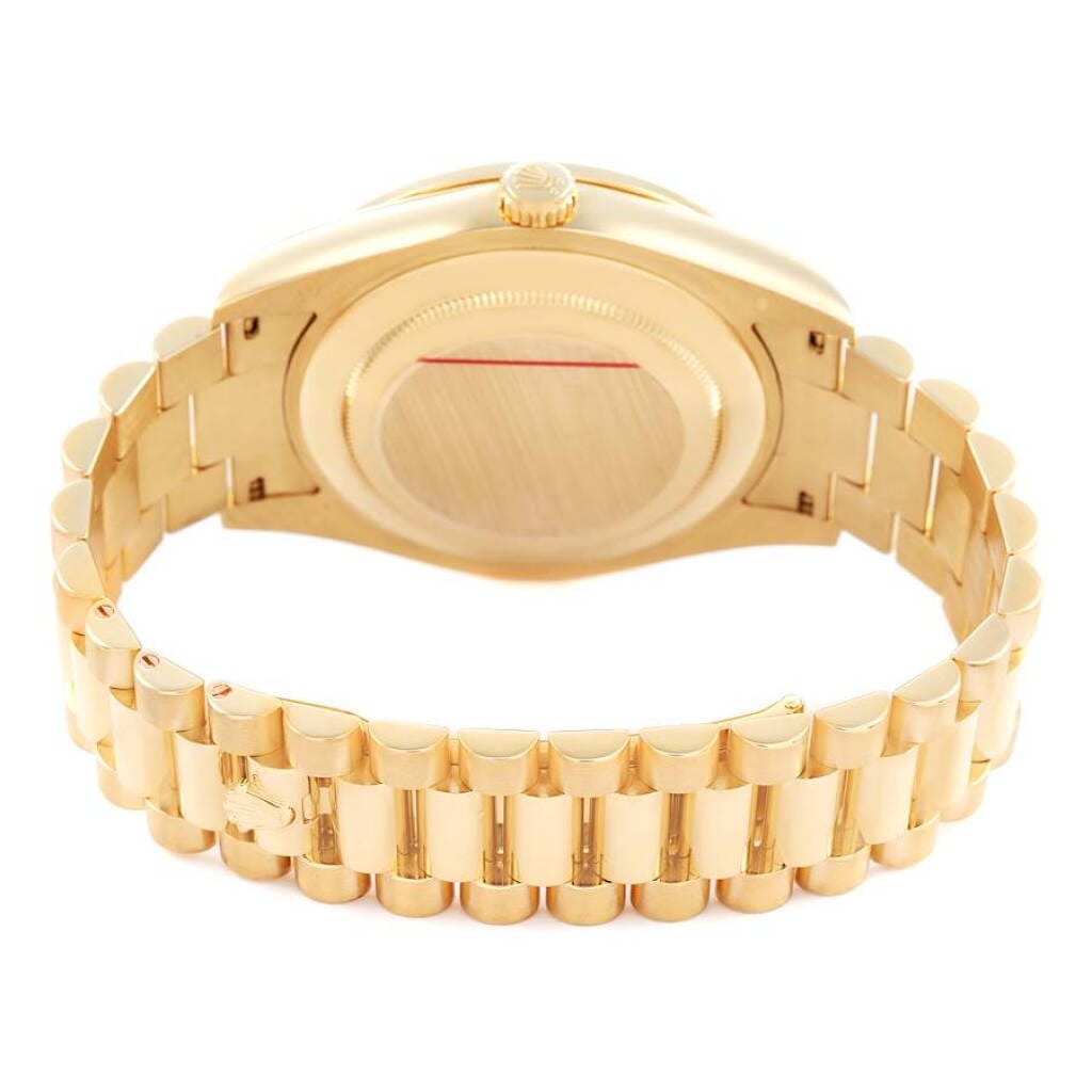 President Day-Date (Reference 218348). A 41mm yellow gold diamond-set automatic wristwatch with date and day. 2011