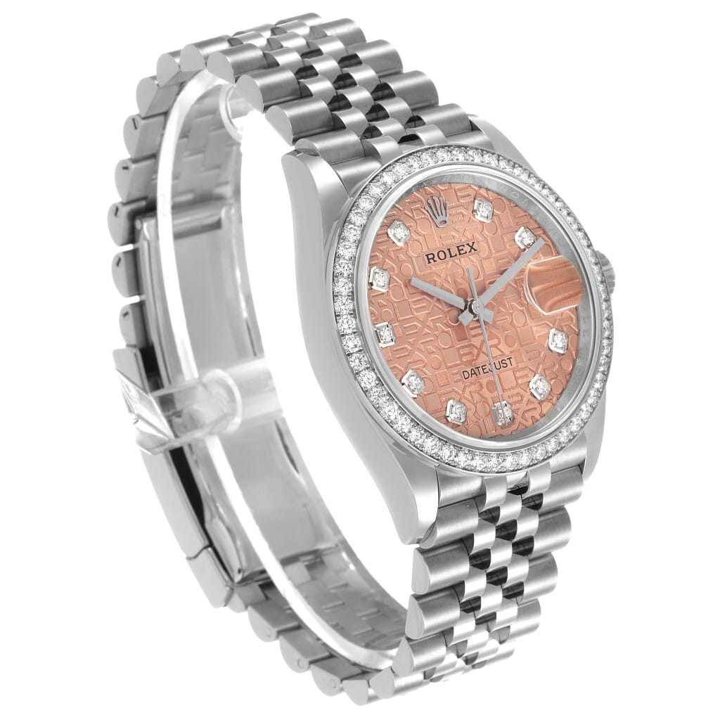 Datejust 'Anniversary' Dial (Reference 126284RBR). A 36mm stainless steel white gold diamond-set automatic wristwatch with date. 2021