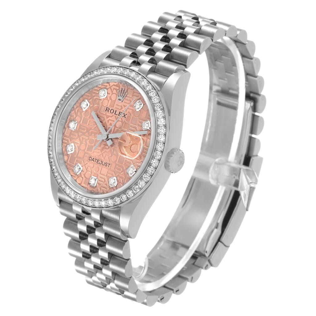 Datejust 'Anniversary' Dial (Reference 126284RBR). A 36mm stainless steel white gold diamond-set automatic wristwatch with date. 2021