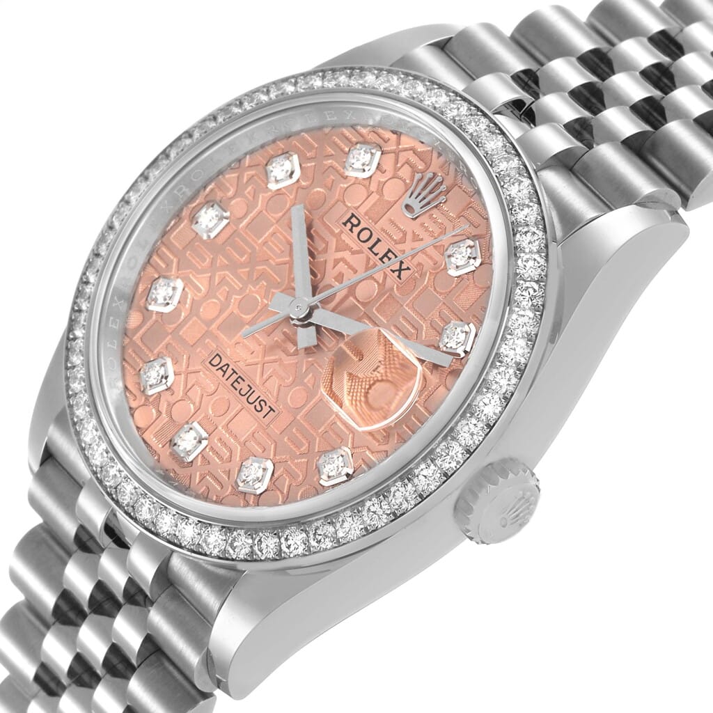 Datejust 'Anniversary' Dial (Reference 126284RBR). A 36mm stainless steel white gold diamond-set automatic wristwatch with date. 2021