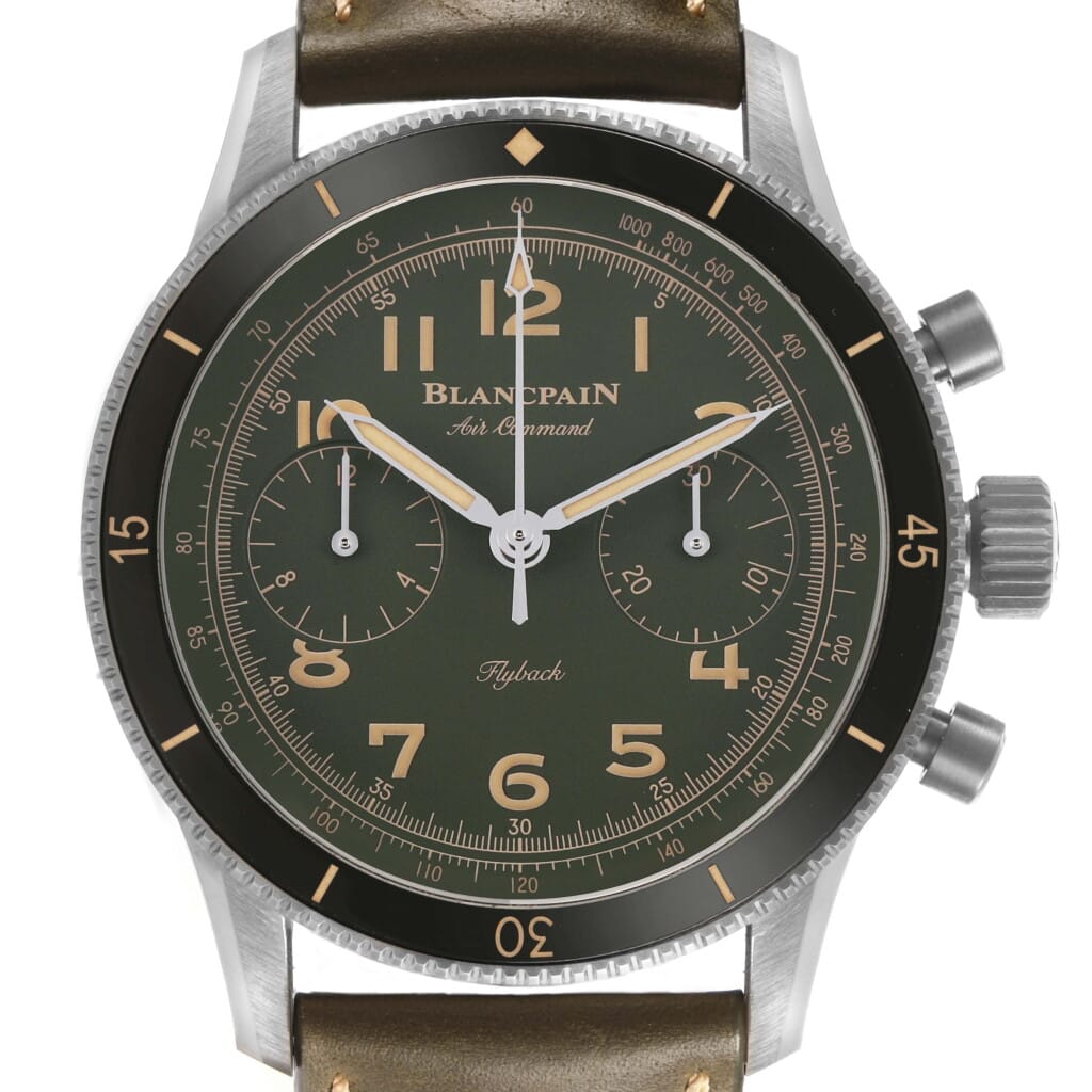 Air Command (Reference AC02 12B53 63B). A 42.5mm titanium automatic wristwatch with flyback chronograph.