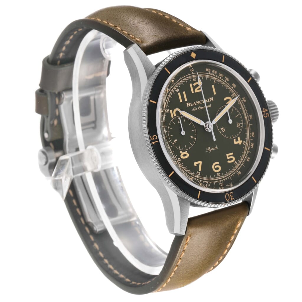 Air Command (Reference AC02 12B53 63B). A 42.5mm titanium automatic wristwatch with flyback chronograph.