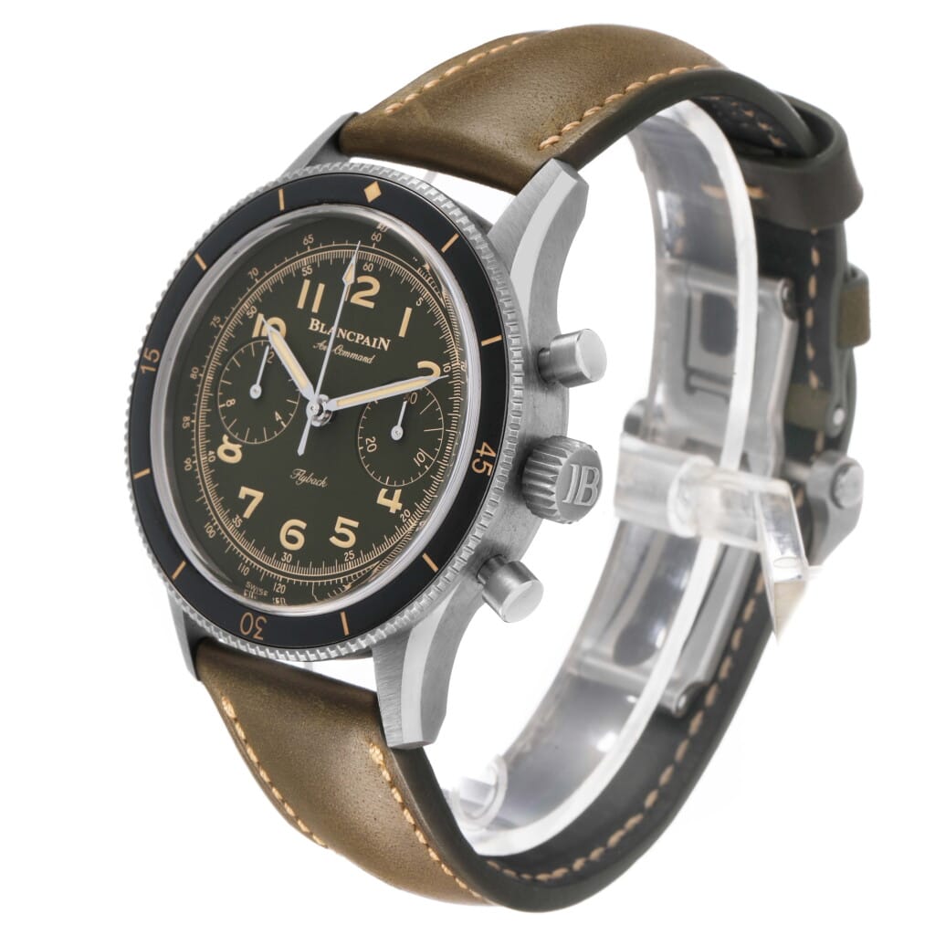 Air Command (Reference AC02 12B53 63B). A 42.5mm titanium automatic wristwatch with flyback chronograph.