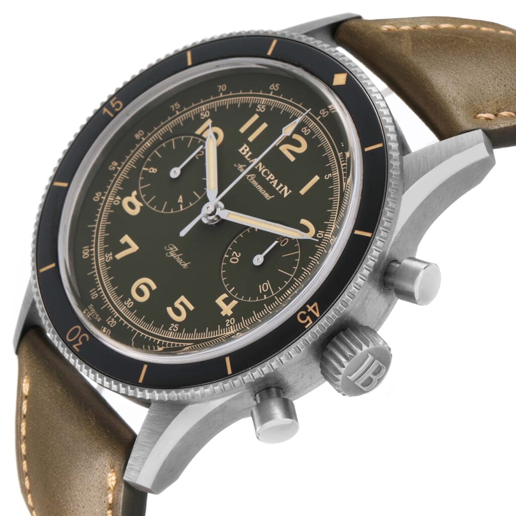 Air Command (Reference AC02 12B53 63B). A 42.5mm titanium automatic wristwatch with flyback chronograph.