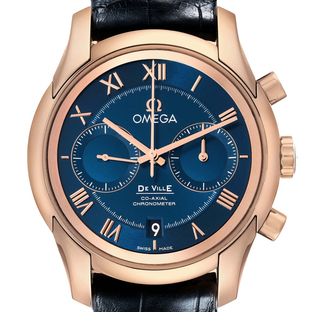 De Ville Hour Vision (Reference 431.53.42.51.03.001). A 42mm rose gold automatic wristwatch with date and chronograph.