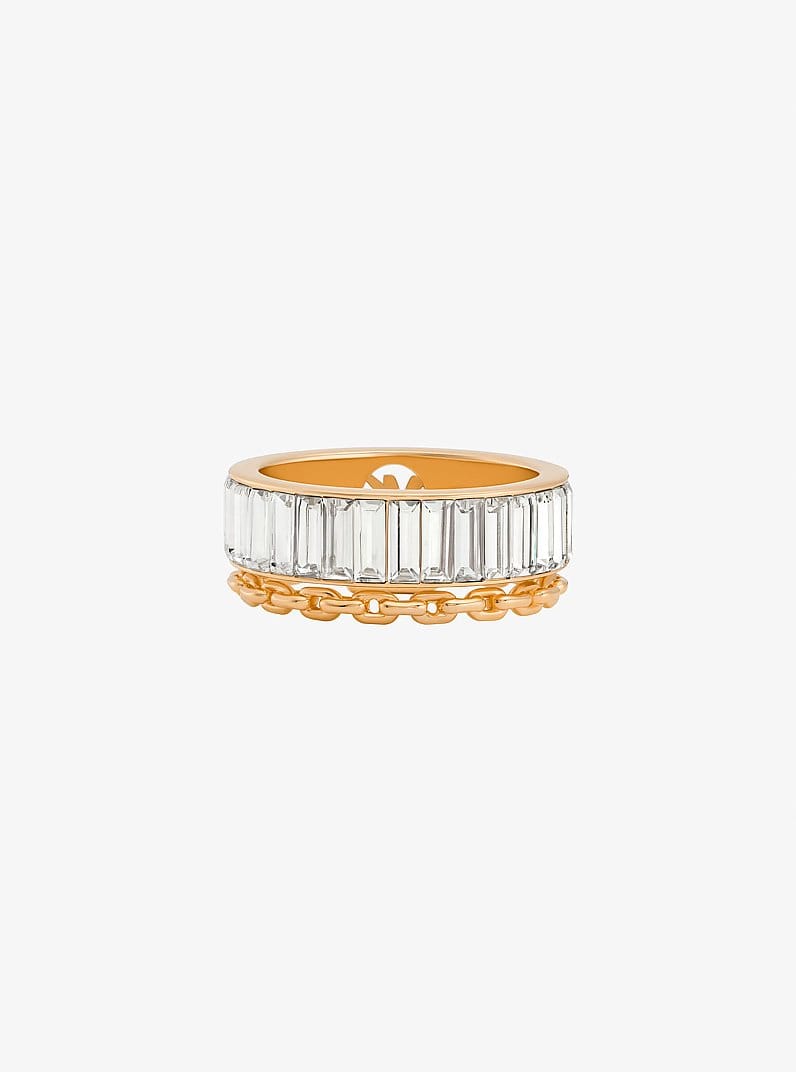 Cubic Zirconia Double Layered Ring