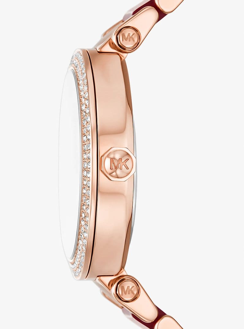 Parker Pavé Rose Gold-Tone and Acetate Watch