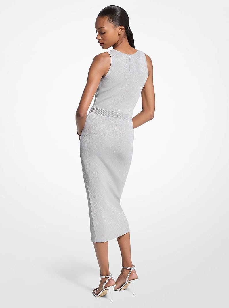 Metallic Knit Midi Tank Dress